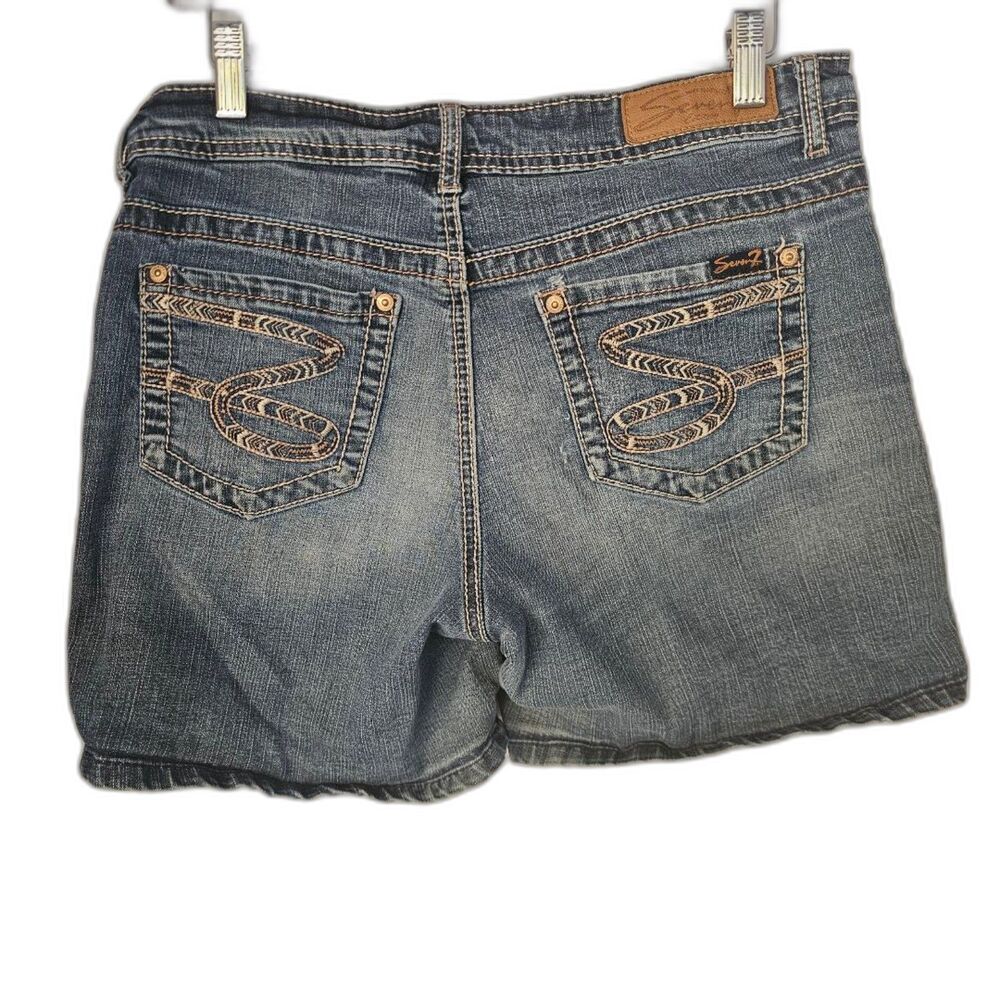 Seven7 Denim Shorts Embroidered Pocket Size‎ 10 Jeans - Picture 2 of 5